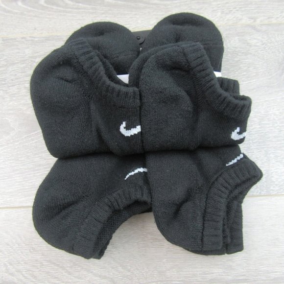 Nike Everyday Cushioned No Show Socks Black 6 Pack Womens 6-10 / Youth 5Y-7Y NEW - Picture 7 of 9